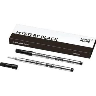 Mont Blanc - 2 Rollerball Refills Medium Mystery Black - Rollerball Refill - Black