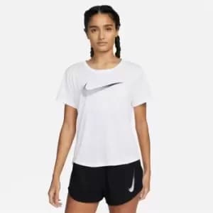 Nike One Dri-FIT Swoosh Womens Short-Sleeved Top - White