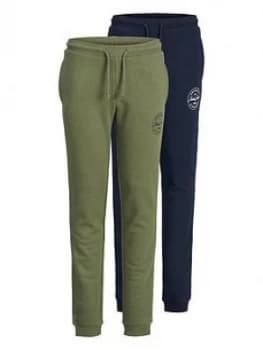 Jack & Jones Junior Boys Originals 2 Pack Joggers - Navy Blazer/Dusty Olive