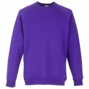 Fruit Of The Loom Childrens Unisex Raglan Sleeve Sweatshirt (Pack of 2) (5-6) (Purple)