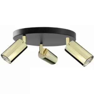 Keter Eye Ceiling Spotlight Clusters Black, Gold, 30cm, 3x GU10