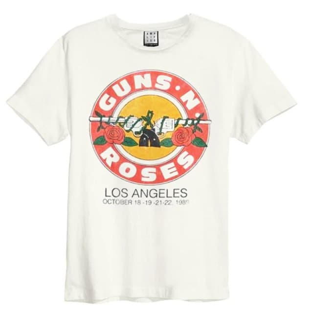 Amplified Amplified Men Bullet Guns N Roses Vintage T-Shirt in White Size: 3X-Large White XXXL Male 5063806406921