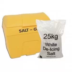 Winter Kit Salt Bin Basic Kit Yellow 200 Litre with Salt Bag White 8 x