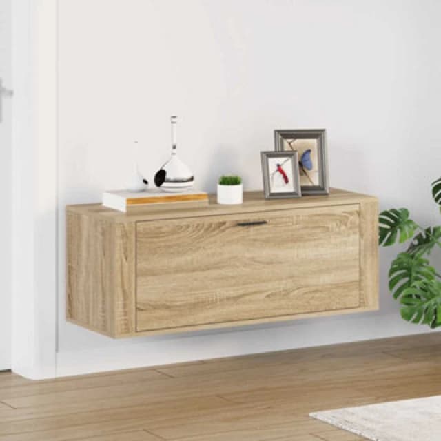 Vidaxl Wall Shoe Cabinet Sonoma Oak 100X35X38cm Engineered Wood