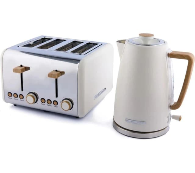 HAMILTON BEACH Scandi Breakfast Jug Kettle & 4-Slice Toaster Bundle - Cream 5060916372764