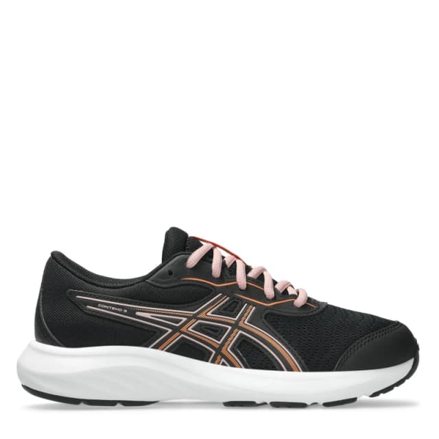 Asics ASICS Contend 9 GS Kids Road Running Shoes Black/Sun Peach unisex 3 (36)