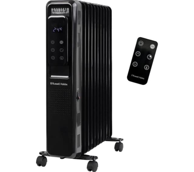 Russell Hobbs 11 Fin RHOFR2521B-D Oil Filled Radiator With Remote Control 2500W - Black