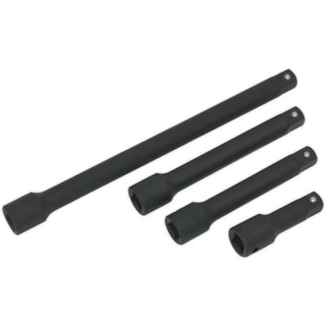 Loops 4 Piece Impact Extension Bar Set - 1/2" Sq Drive - 75mm 125mm 150mm & 250mm Bars Multi