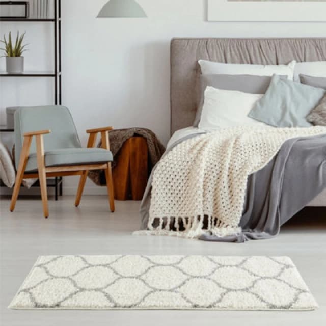 The Rugs Myshaggy Collection Rugs Trellis Design In Ivory 384 Ig