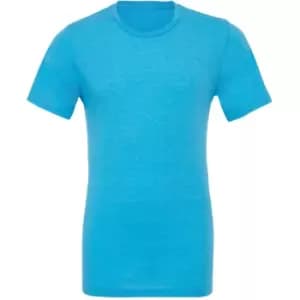 Canvas Mens Triblend Crew Neck Plain Short Sleeve T-Shirt (M) (Aqua Triblend)