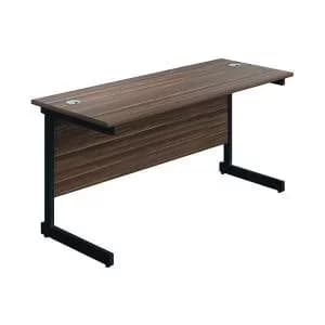 Jemini Rectangular Single Upright Cantilever Desk 1600x600x730mm Dark