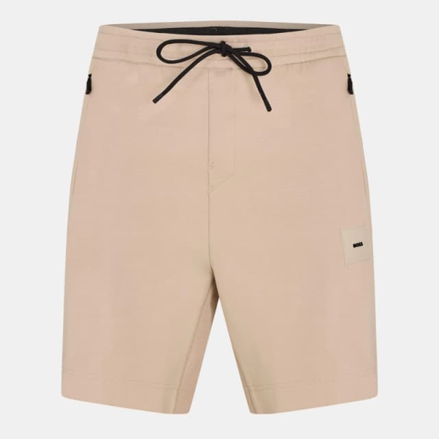 Boss Mens Headlo Rib Short Sleeve Polo Shirt Open Beige male S