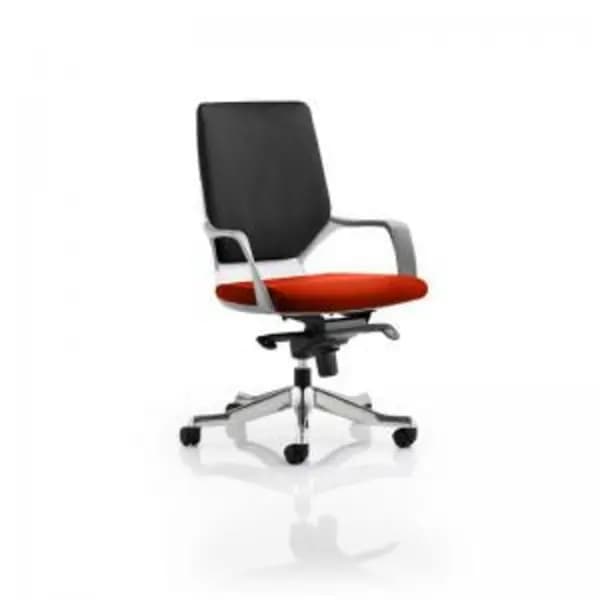 Xenon Executive White Shell Medium Back Bespoke Colour Seat Tabasco DYNKCUP0620