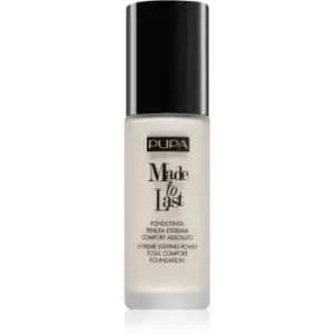 Pupa Made to Last Long-Lasting Liquid Foundation Shade 010 Porcelain 30ml
