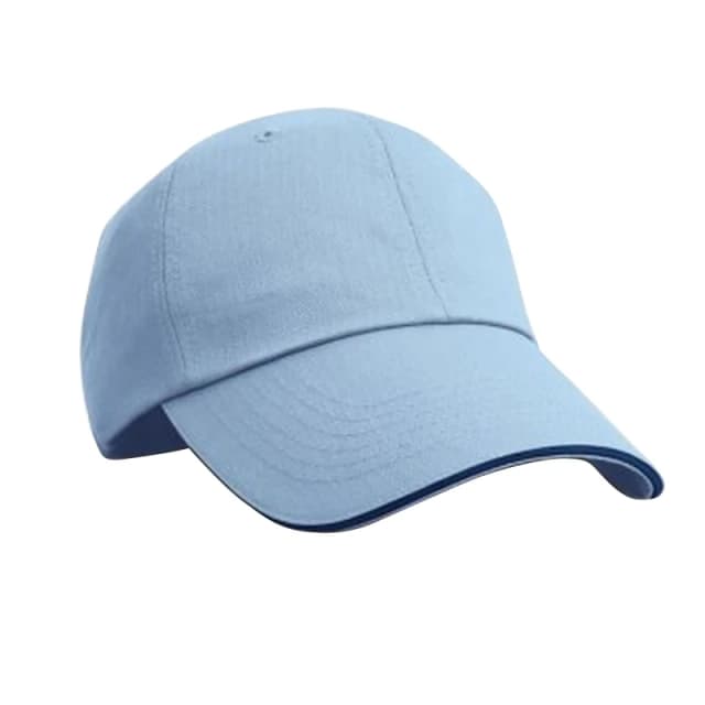 Result Result Herringbone Contrast Colour Sandwich Peak Baseball Cap in Blue Blue One Size Unisex 5054752194031