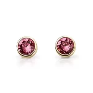 JG Signature Gold Plated Silver October Birthstone Crystal Stud Earrings