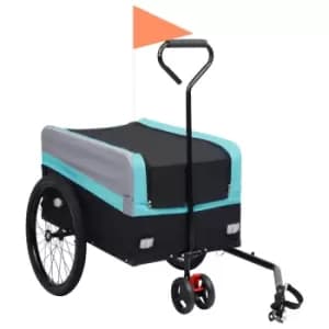 Vidaxl 2-in-1 XXL Cargo Bike Trailer & Trolley Blue Grey And Black