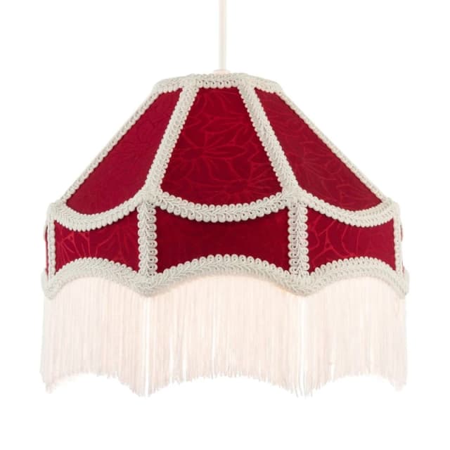 Happy Homewares Classic Victorian Style Empire Pendant Shade in Burgundy Red Fabric Size: 12" Burgundy Unisex 12"