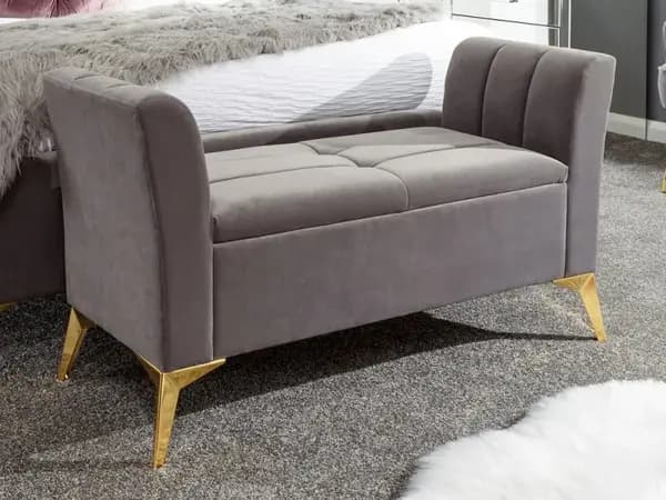GFW Pettine Grey Fabric Ottoman Storage Bench