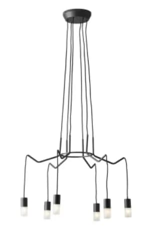 Spider 6 Light Hanging Wire Pendant, Anthracite, G9