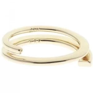 Ladies Karen Millen Gold Plated Axial Sculpture Ring Size ML