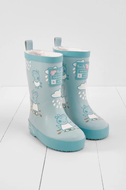 Grass & Air Peppa Pig Colour Changing Wellies in Blue Size: 8 Blue Unisex 8