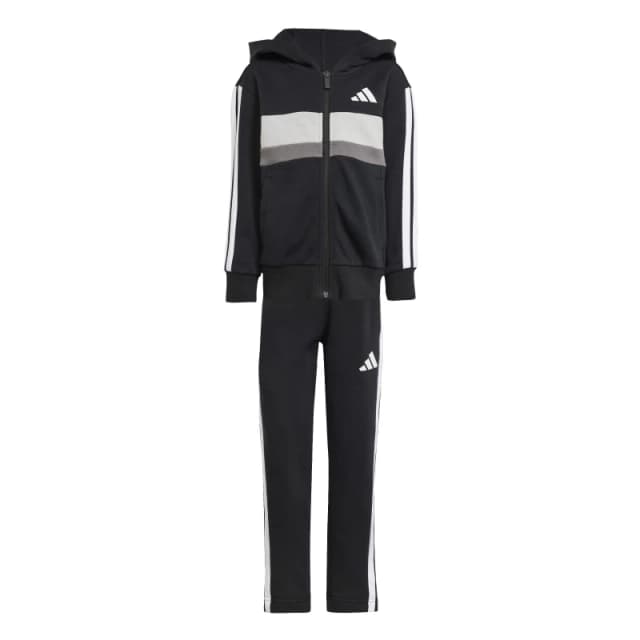 adidas Kids Tiberio Colorblock Fleece Tracksuit Kids Blk/Wite/Grey male 5-6 Years