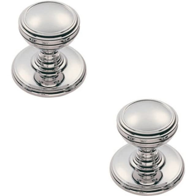 Loops 2x Ringed Tiered Cupboard Door Knob 30mm Diameter Polished Chrome Cabinet Handle Multi unisex