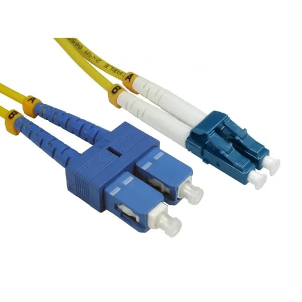 Cables Direct 2m OS2 Fibre Optic Cable, LC - SC (Single Mode)