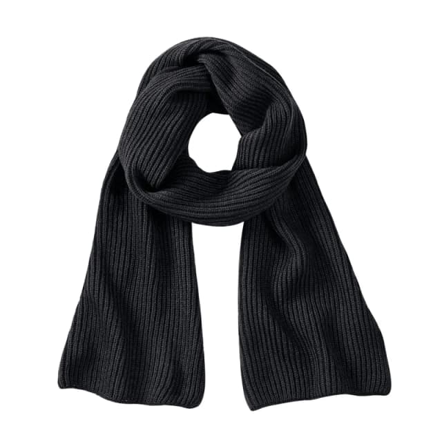 Beechfield Beechfield Men Metro Knitted Scarf in Black One Size Male 5063527288462
