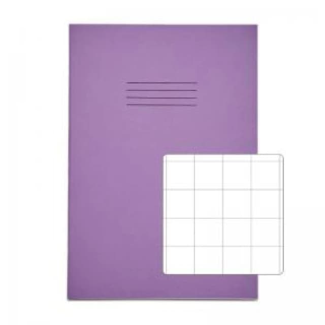RHINO A4 Exercise Book 64 Page, Purple, S20 (Pack of 50)