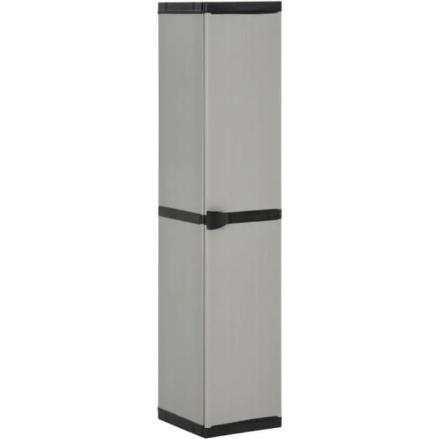 VIDAXL Garden Storage Cabinet with 3 Shelves Grey & Black 34x40x168cm Vidaxl 8720286875537
