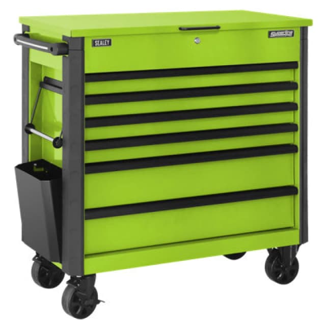 Sealey 6 Drawer Ball Bearing Slide Tool Roller Cabinet Green