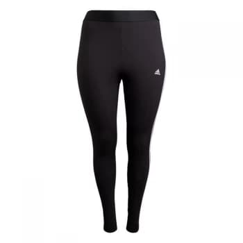 adidas Essentials 3-Stripes Leggings (Plus Size) Womens - Black / White