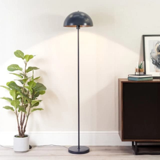 ValueLights Stassi Mushroom Dome Metal Freestanding Floor Lamp Light Navy