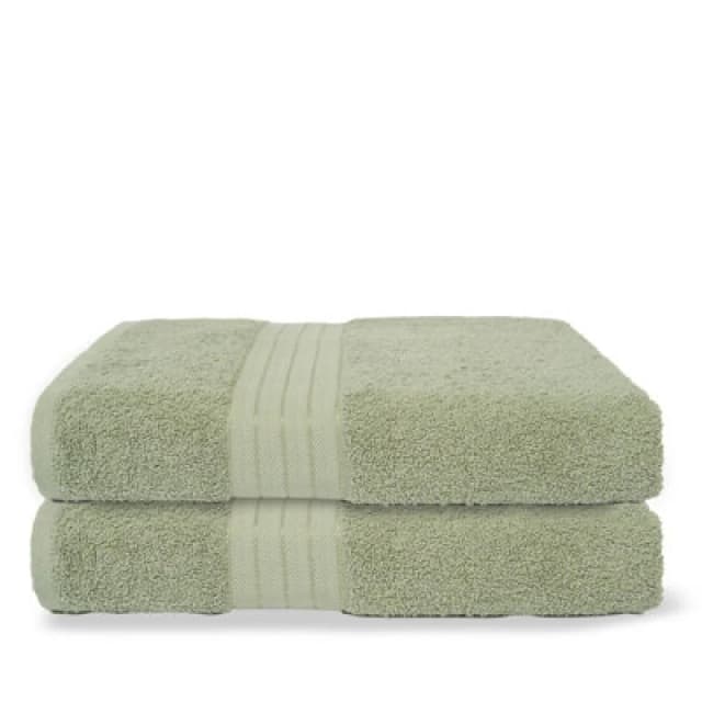 OHS OHS 2 Pack of 100% Cotton Bath Sheet Bathroom Towel in Pale Green Pale Green Bath Sheet Unisex 5027434229185
