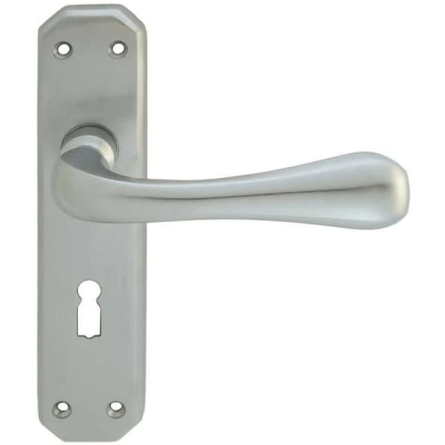 Loops PAIR Heavy Duty Handle on Angular Lock Backplate 180 x 40mm Satin Chrome Multi