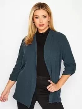 Yours Textured Cardigan - Blue Size 18, Women
