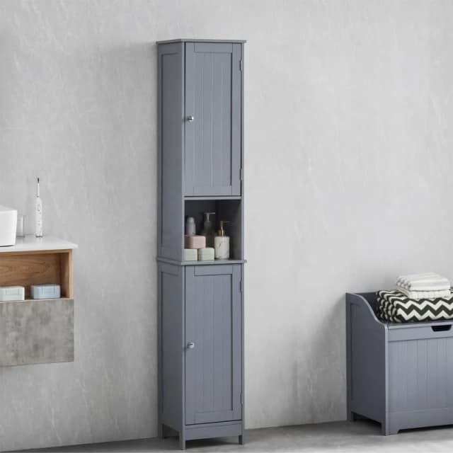 Lassic Bath Vida Priano 2 Door Tall Cabinet Bathroom Shelves 2 Door Grey 84686390000