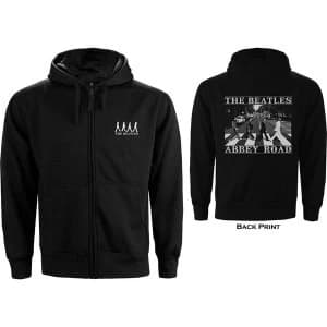 The Beatles - Abbey Road Unisex Small Zipped Hoodie - Black