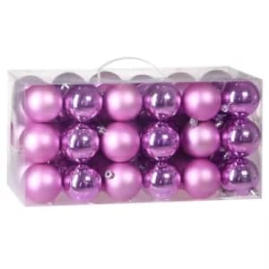 Christmas Tree Baubles Set Xmas Balls 54 Pieces Decorations Ornaments Sphere Hanging Indoor Outdoor Decor Rose