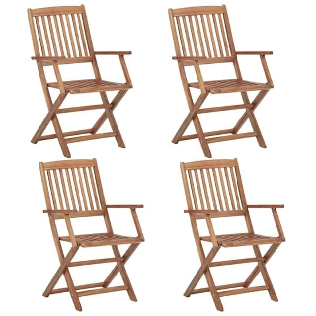 VIDAXL Folding Outdoor Chairs 4 pcs Solid Acacia Wood vidaXL 8720286200308