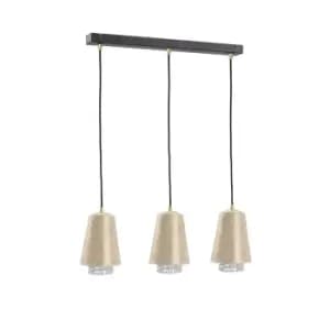 Molly Bar Pendant Ceiling Light Crystal Gold, 60cm, 3x E27