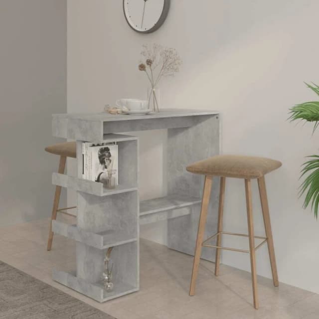 VIDAXL Vidaxl - Bar Table with Storage Rack Concrete Grey 100x50x101.5cm Engineered Wood 8720286834176
