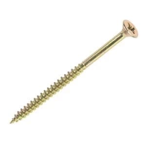 Goldscrew Yellow zinc plated Carbon Steel Woodscrews Dia6mm L130mm Pack of 50
