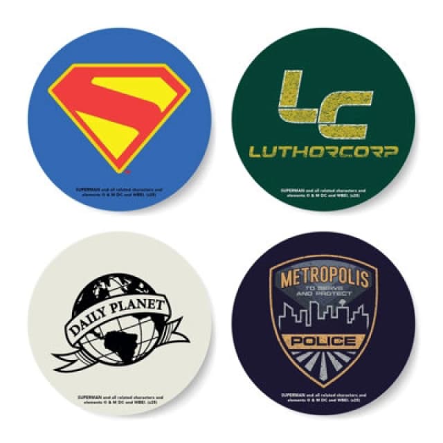 Zavvi Superman Logo Round Corkbacked Coaster Set