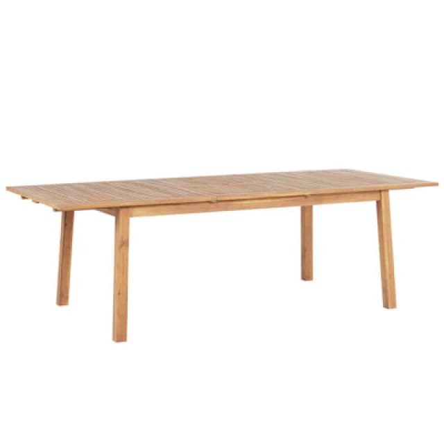 Beliani Extending Garden Dining Table Cesana 180/240 Cm 100 Cm Acacia Wood Light Brown