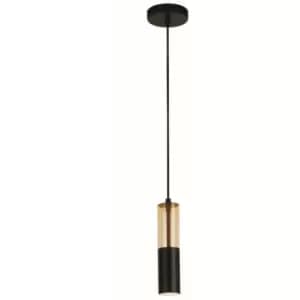 Searchlight Lighting - Searchlight Merrygold Ceiling Pendant, Amber Acrylic & Black