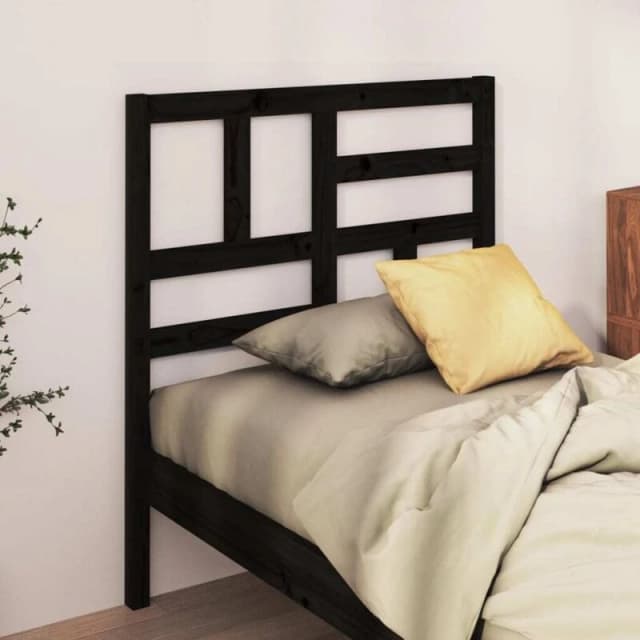 VIDAXL Bed Headboard Black 81x4x104cm Solid Wood Pine Vidaxl 8720286952122