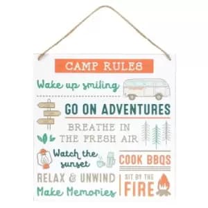 The Open Road Camp Rules MDF Sign